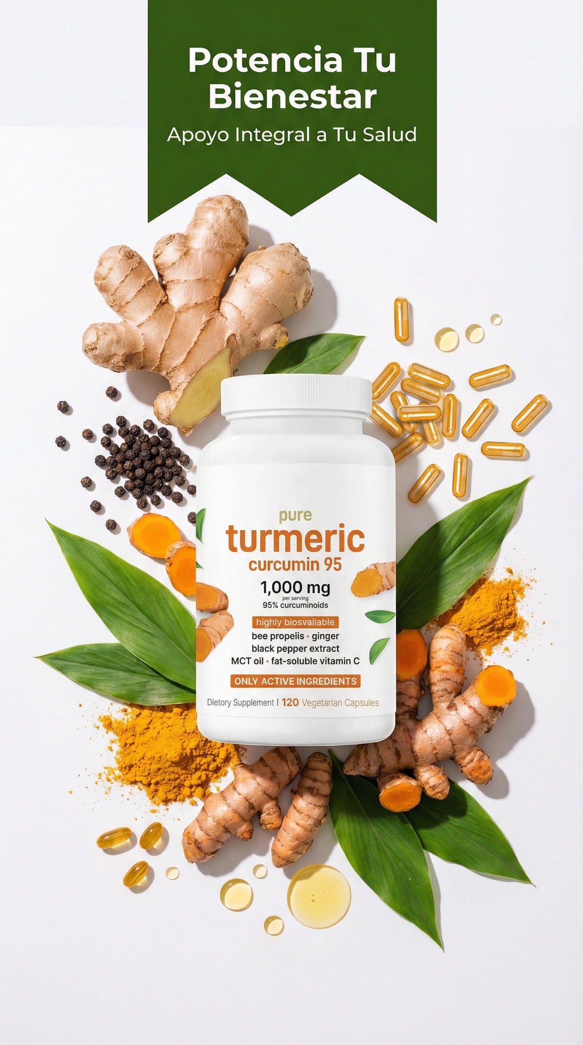Turmeric Curcuma - 120 capsulas