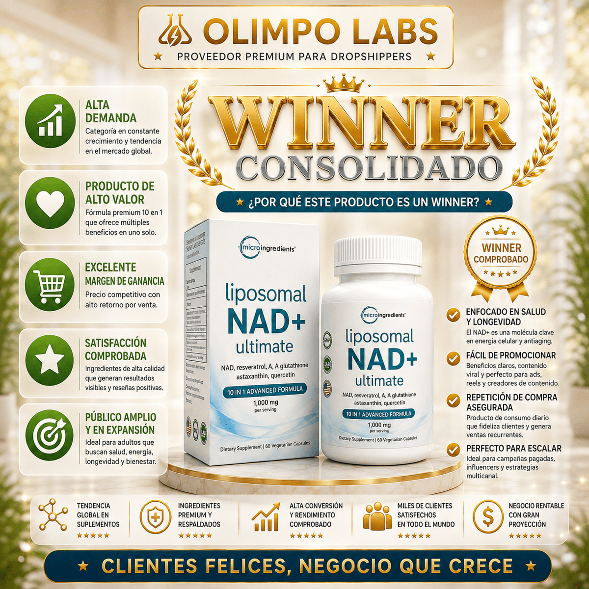 NAD+ Liposomal Ultimate — Energía Celular